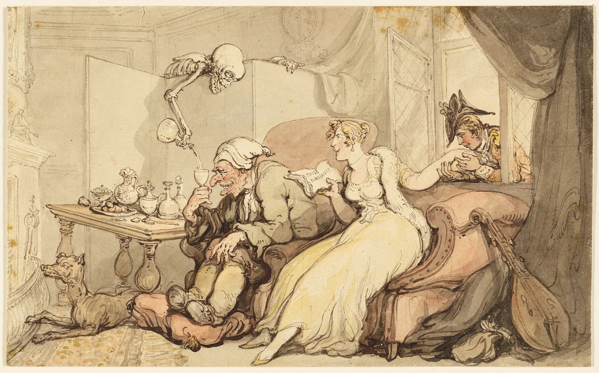 Study for The Honeymoon by Thomas Rowlandson, painting, 1776-1827