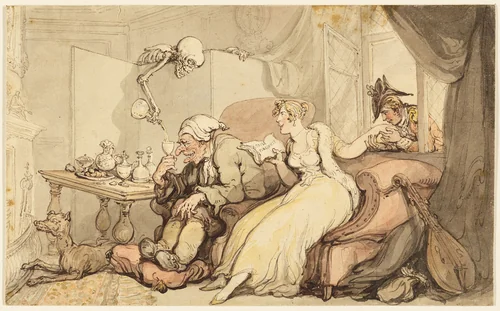 Study for The Honeymoon by Thomas Rowlandson, painting, 1776-1827