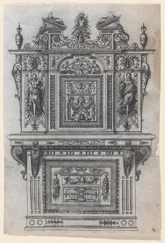 Furniture Design by Jacques Androuet du Cerceau, print, 1565-1570
