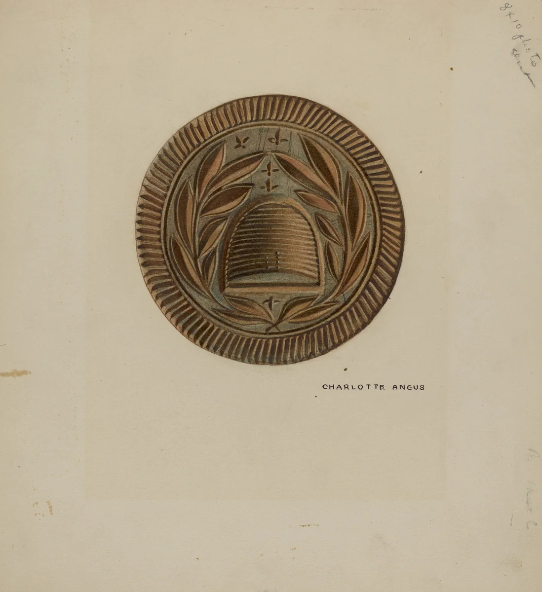 Pa. German Butter Mold by Charlotte Angus, index of american design, 1938