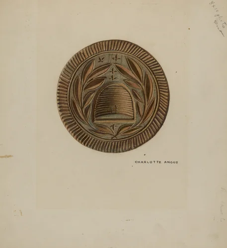 Pa. German Butter Mold by Charlotte Angus, index of american design, 1938
