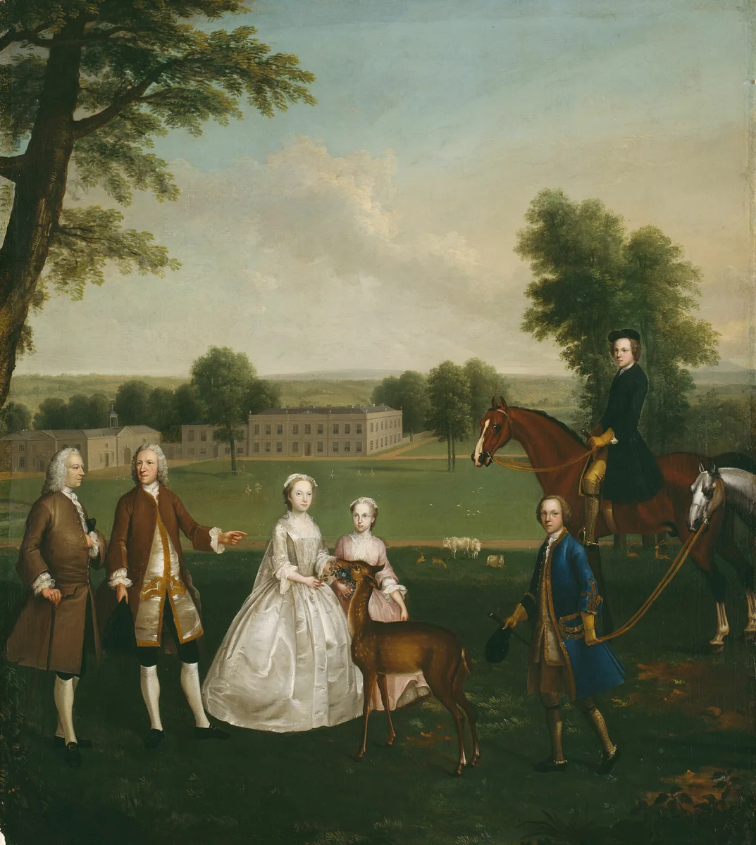 Thomas Lister and Family at Gisburne Park by Arthur Devis, painting, 1740-1741