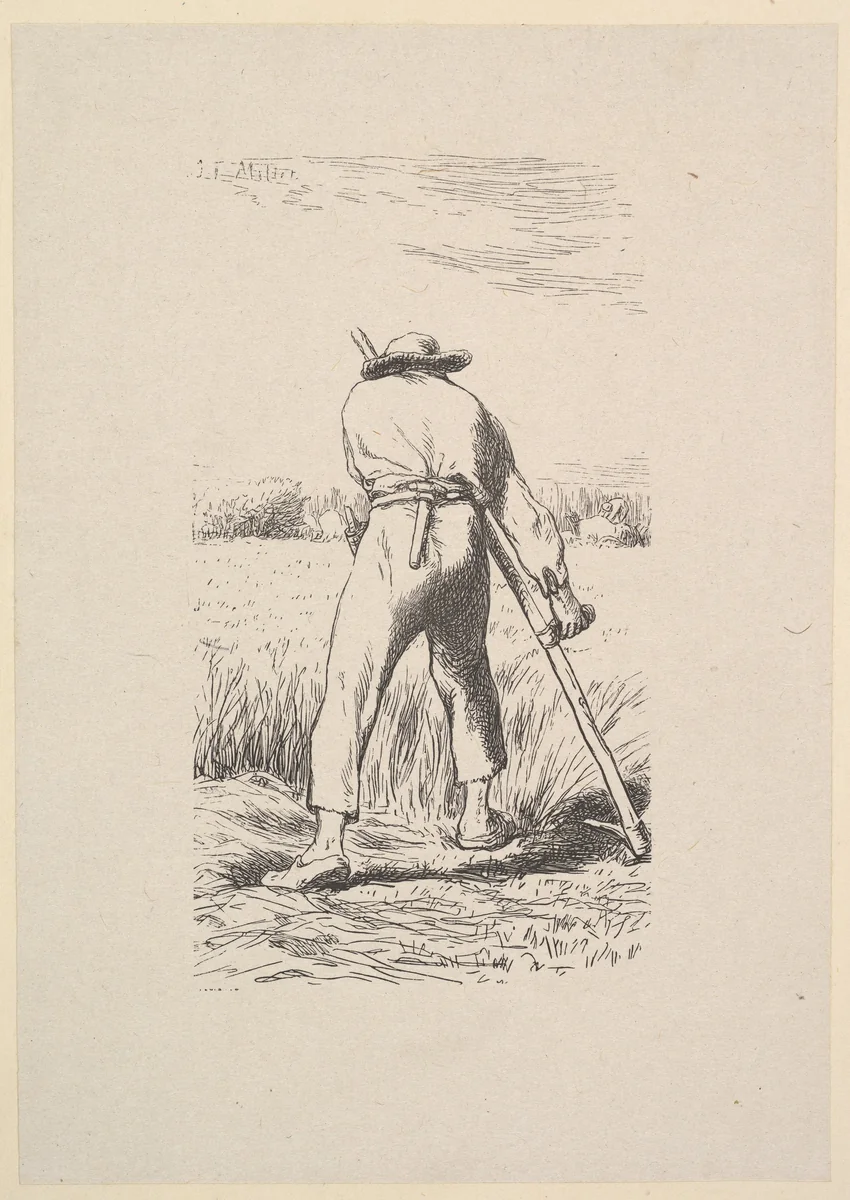 The Wheat Reaper by Jean-François Millet, print, 1853