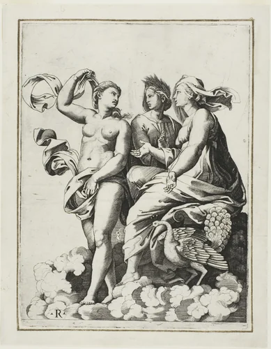 Juno, Ceres, and Psyche by Marco Dente Raphael, print, 1513-1523