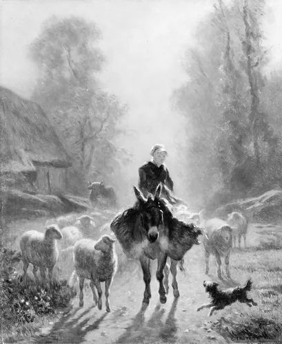 Going to Market by Constant Troyon, painting, 1860