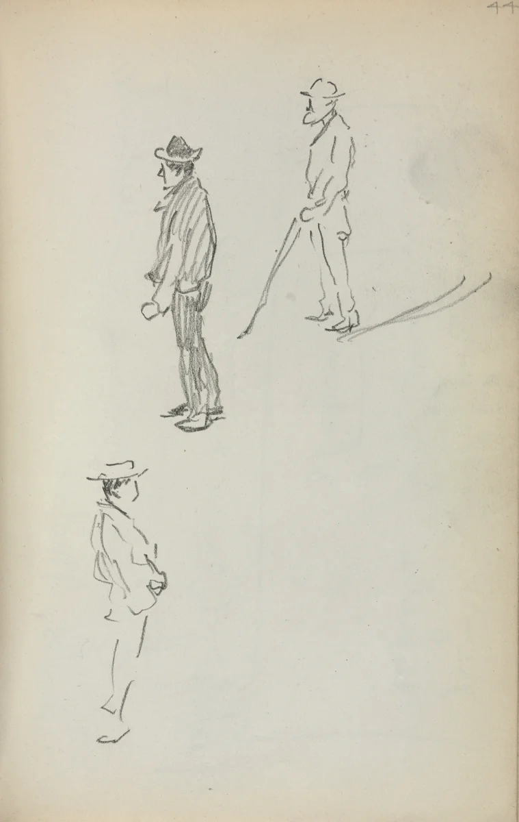 Italian Sketchbook: Three Standing Men (page 44) by Maurice Prendergast, book, 1898-1899