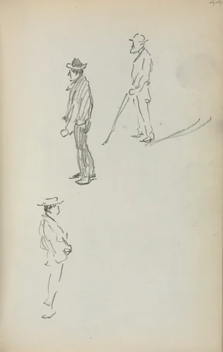 Italian Sketchbook: Three Standing Men (page 44) by Maurice Prendergast, book, 1898-1899