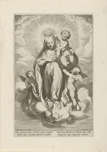 Kroning van Maria by Unknown, print, 1586-1612