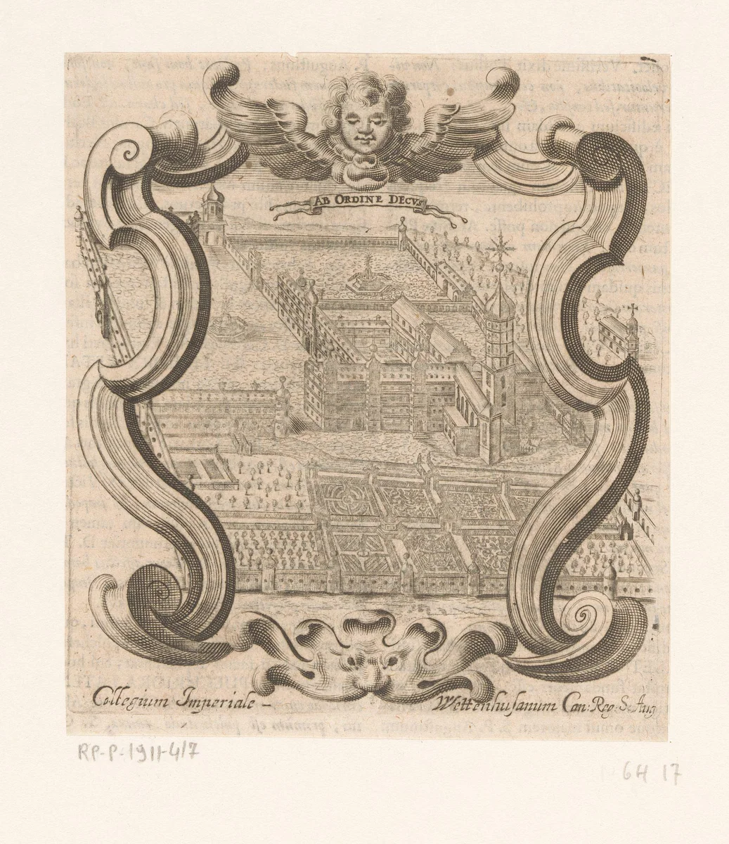 Gezicht op de proosdij Wettenhausen by Johann Eckhard Löffler, print, 1681
