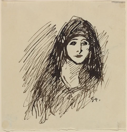 Portrait of the Artist's Wife by Théophile Alexandre Steinlen, drawing, 1859-1923