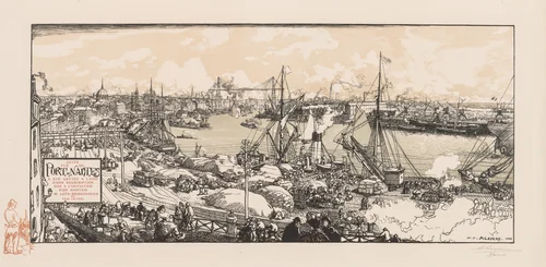 Le Port de Nantes by Auguste Louis Lepère, print, 1906