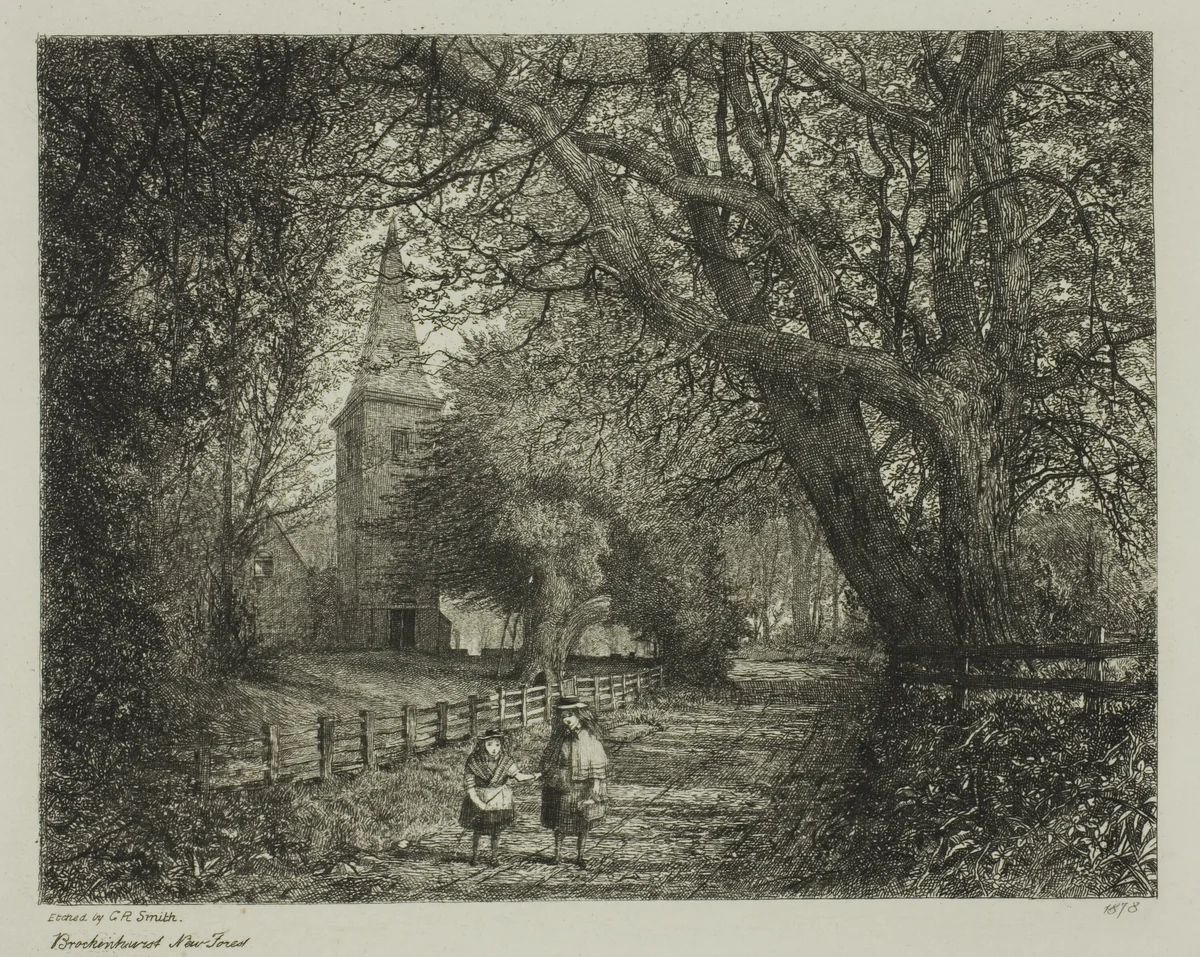 Brockenhurst, New Forest by G. R. Smith, print, 1878