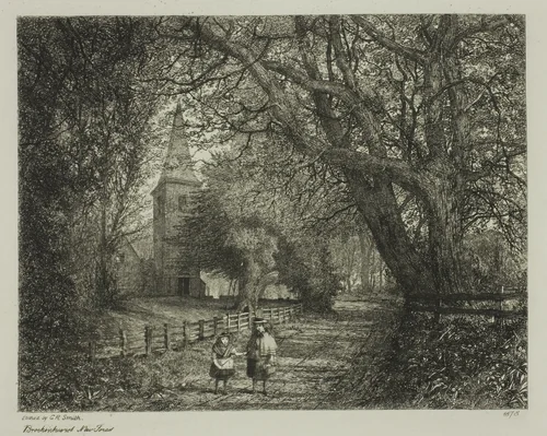 Brockenhurst, New Forest by G. R. Smith, print, 1878