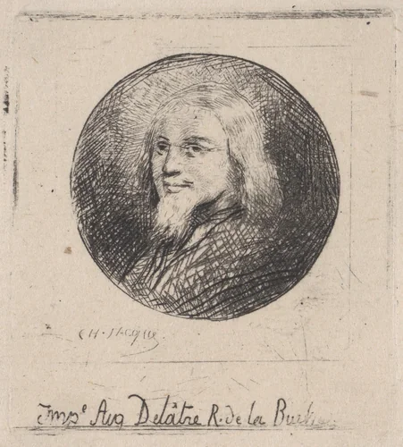 Head of a Bearded Man by Charles Jacque, print, 1848