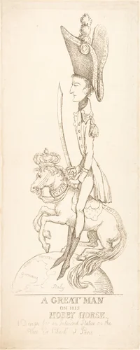 A Great Man on His Hobby Horse by Thomas Rowlandson, print, 1803