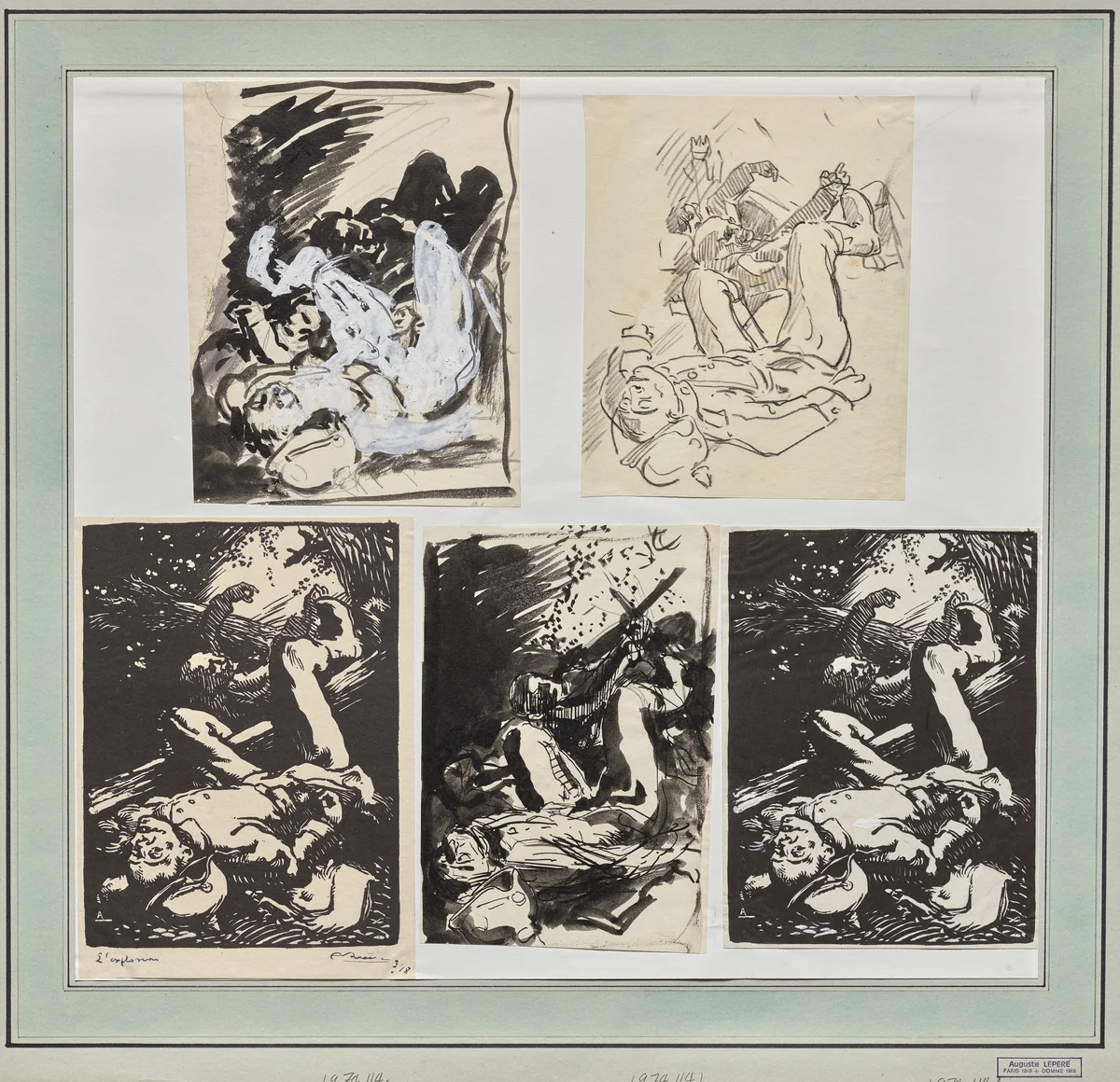 L'Explosion by Auguste Louis Lepère, drawing, 1914