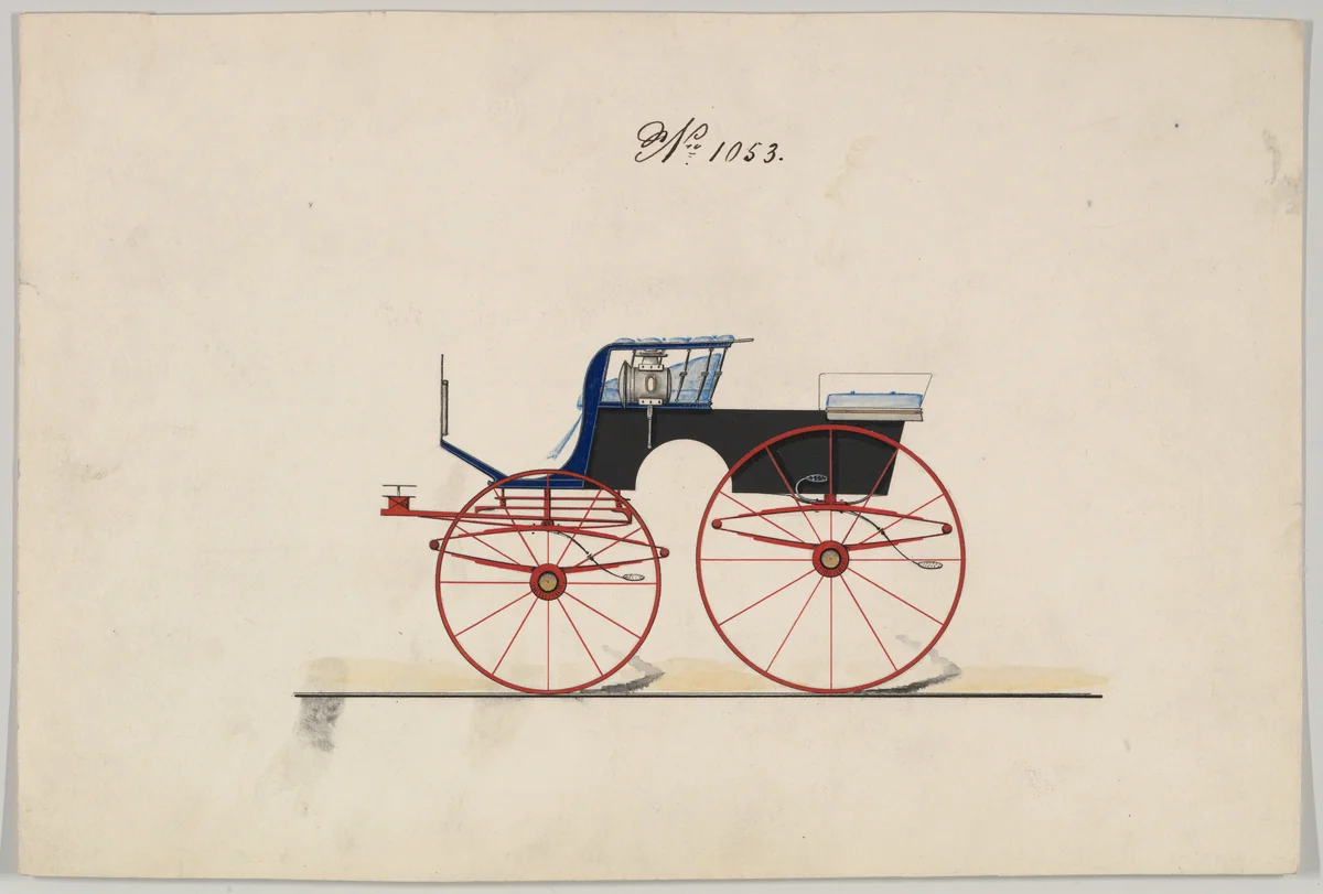 T-Cart Phaeton #1053 by Brewster & Co., drawing, 1850-1870
