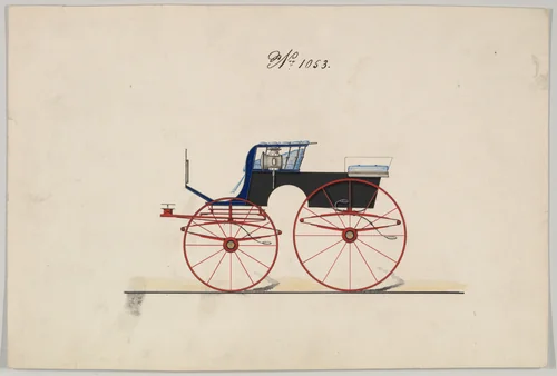 T-Cart Phaeton #1053 by Brewster & Co., drawing, 1850-1870