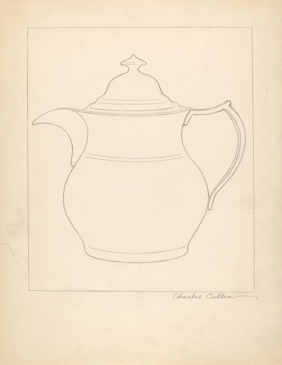 Coffee Pot by Charles Cullen, index of american design, 1935-1942