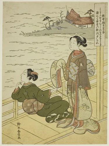 Gonchunagon Sadaie (Fujiwara no Teika), from an untitled series of parodies of the Three Evening Poems by Suzuki Harunobu (鈴木春信), print, 1762-1770