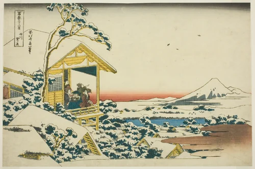 Snowy Morning from Koishikawa (Koishikawa yuki no ashita), from the series "Thirty-six Views of Mount Fuji (Fugaku sanjurokkei)" by Katsushika Hokusai (葛飾 北斎), print, 1825-1837