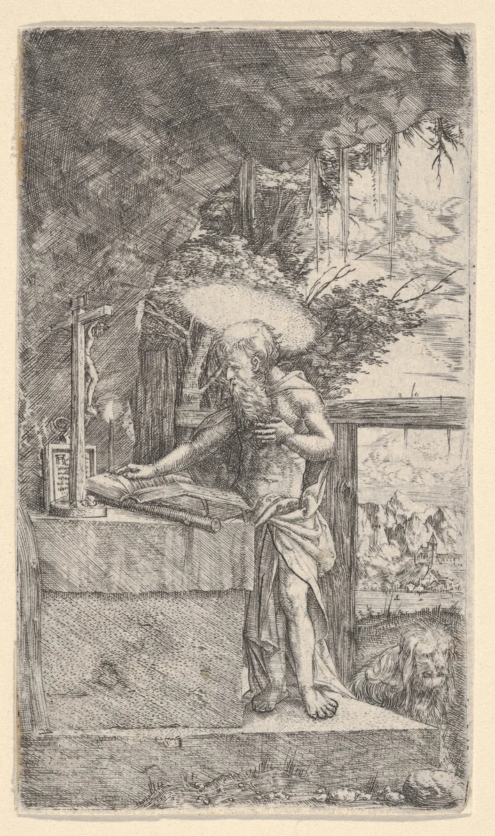Saint Jerome Reading by Albrecht Altdorfer, print, 1500-1538