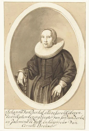 Portret van Johanna van Berckel in ovaal by Cornelis Dusart, drawing, 1670-1704