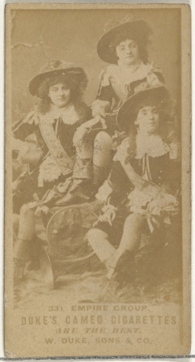 Card Number 331, Empire Group, from the Actors and Actresses series (N145-5) issued by Duke Sons & Co. to promote Cameo Cigarettes by W. Duke, Sons & Co., photograph, 1880-1889