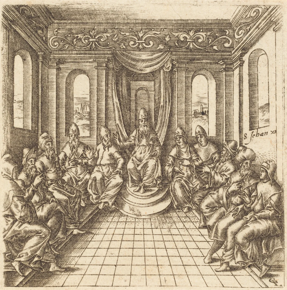 The Chief Priests and Pharisees by Léonard Gaultier, print, 1576-1580
