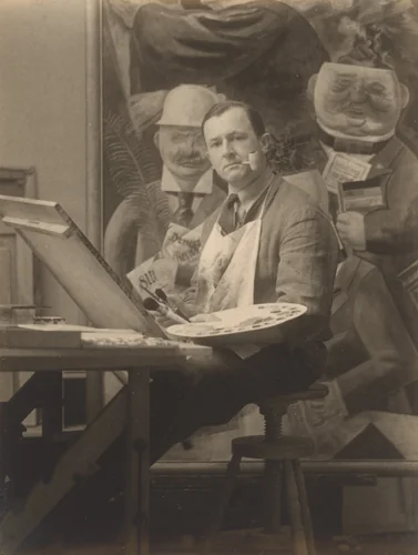 Untitled (George Grosz in his Berlin Studio) by Ewald Hoinkis, photograph, 1928
