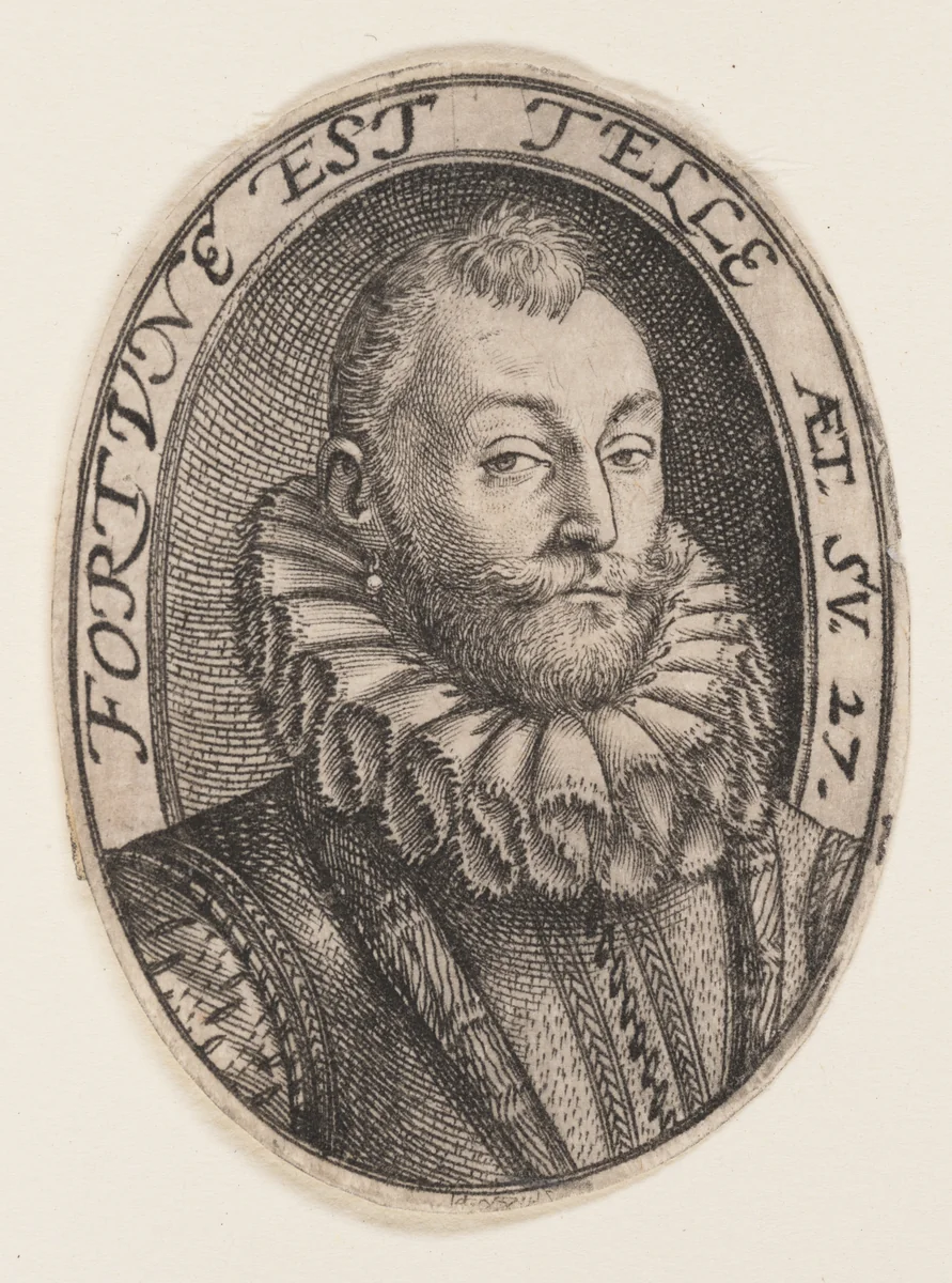 Gerrit Dircksz. or Claes Stefensz. van Heussen by Hendrick Goltzius, print, 1576-1586