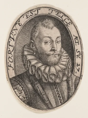 Gerrit Dircksz. or Claes Stefensz. van Heussen by Hendrick Goltzius, print, 1576-1586
