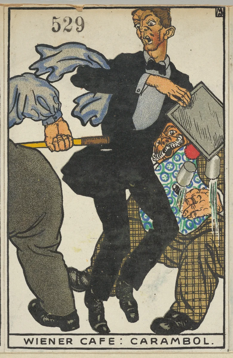 Viennese Café: Carambole (Wiener Café: Carabol) by Moriz Jung, print, 1911