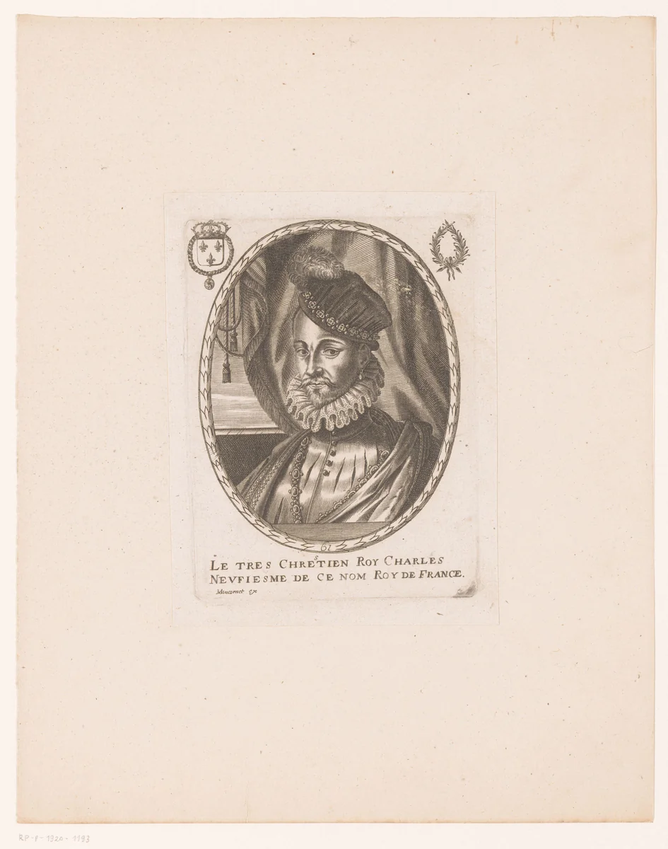 Portret van Karel IX van Frankrijk by anonymous, print, 1610-1668