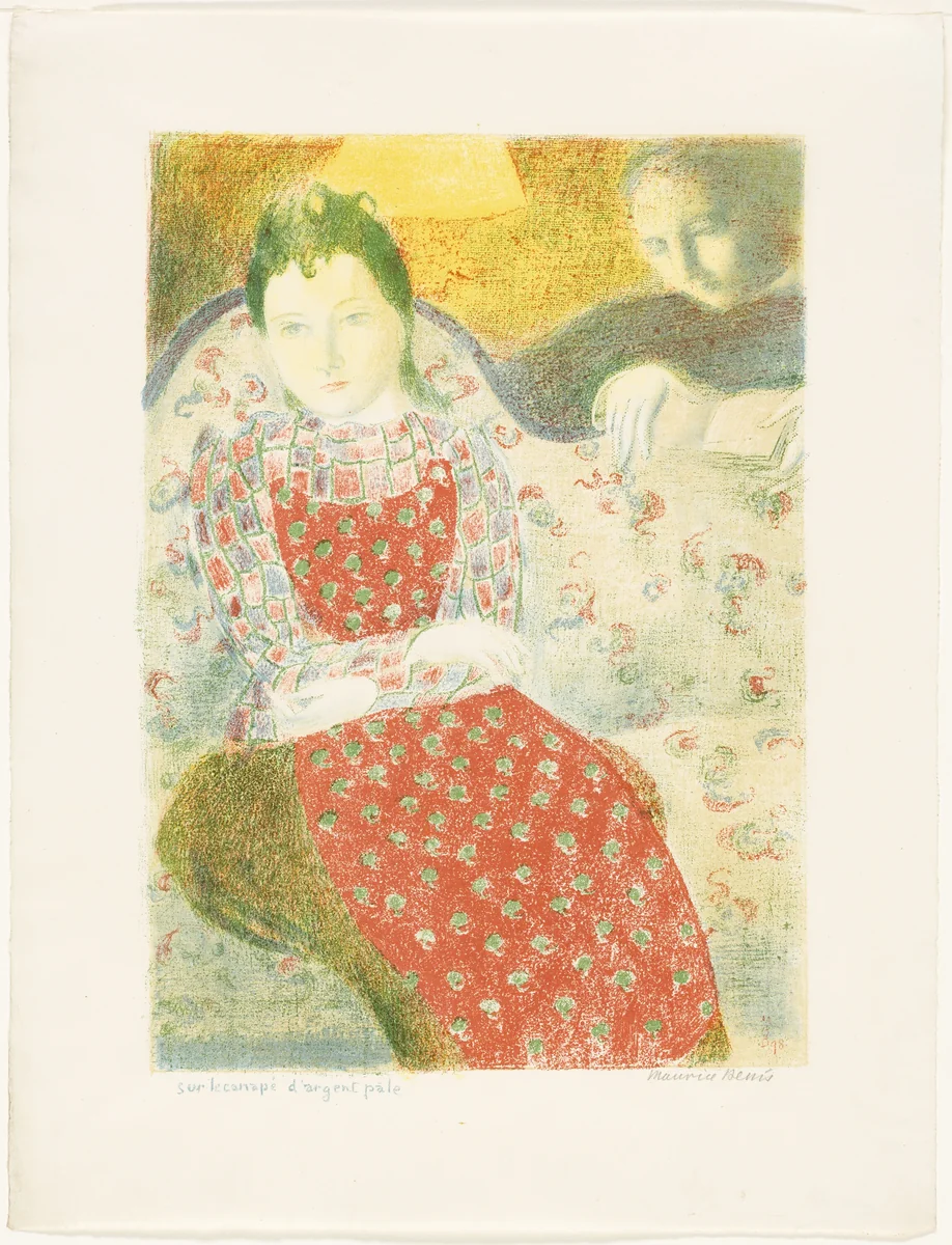 On the Pale Silver Sofa, plate ten from Love by Maurice Denis, print, 1898-1899