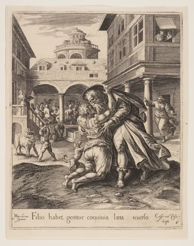 The Return of the Prodigal Son, from The Parable of the Prodigal Son by Crispijn van de Passe I, print, 1600