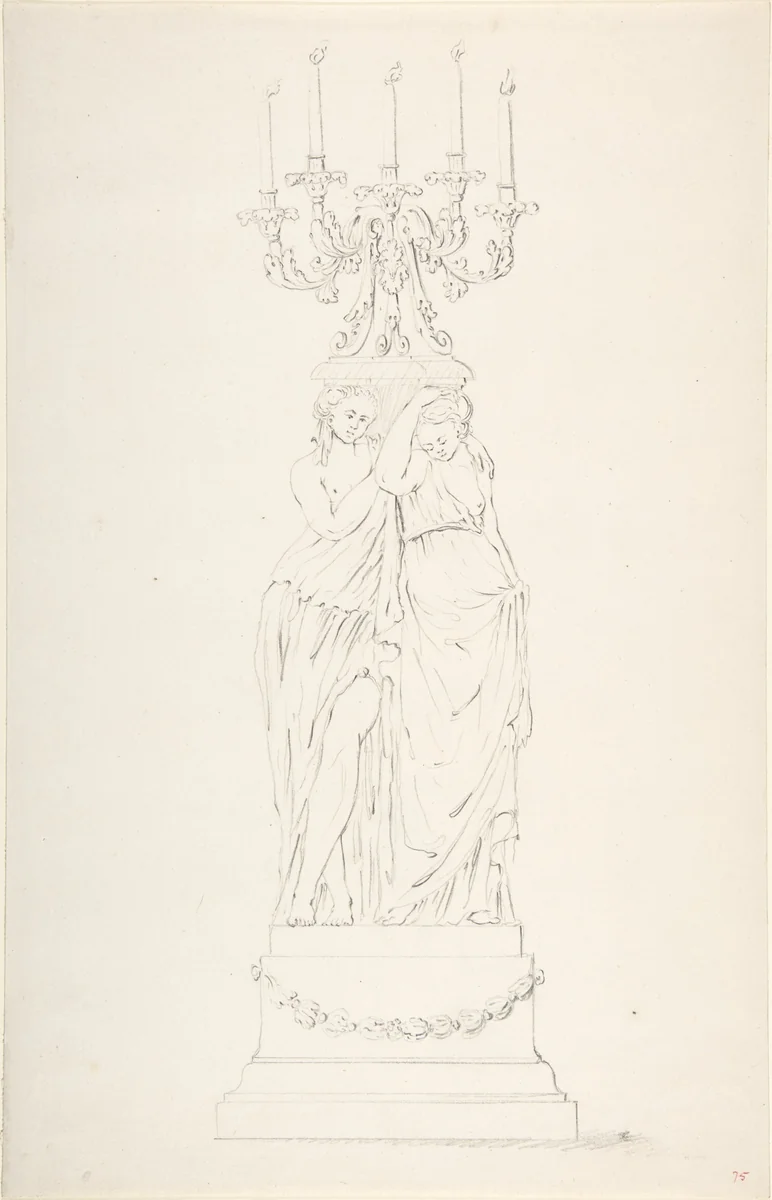 Design for a Candelabra by anonymous, drawing, 1765-1795