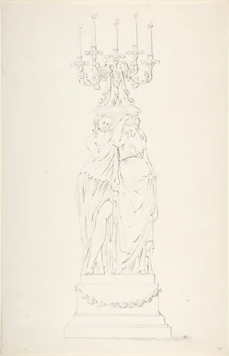 Design for a Candelabra by anonymous, drawing, 1765-1795