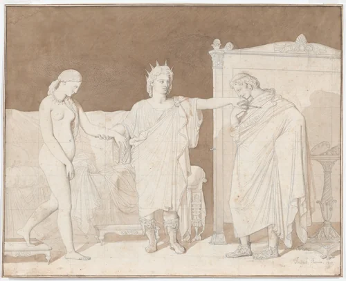 Alexander the Great presenting Campaspe to Apelles by Jean-Auguste-Dominique Ingres, drawing, 1810