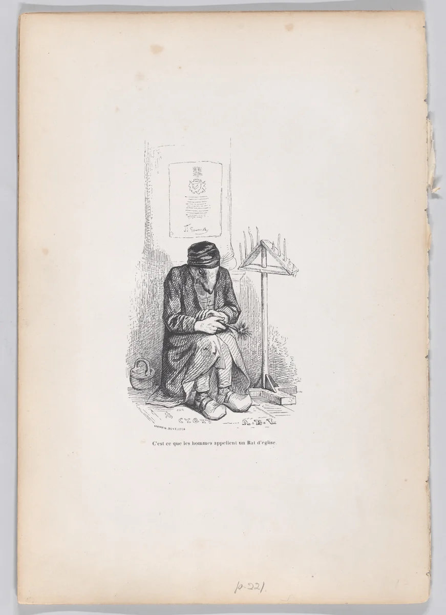 This is what the men call a church rat, from "Scenes from the Private and Public Life of Animals" by J. J. Grandville, print, 1832-1852