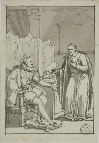 Audience of Cardinal with Henry IV by Unknown Artist, drawing, 1700-1799