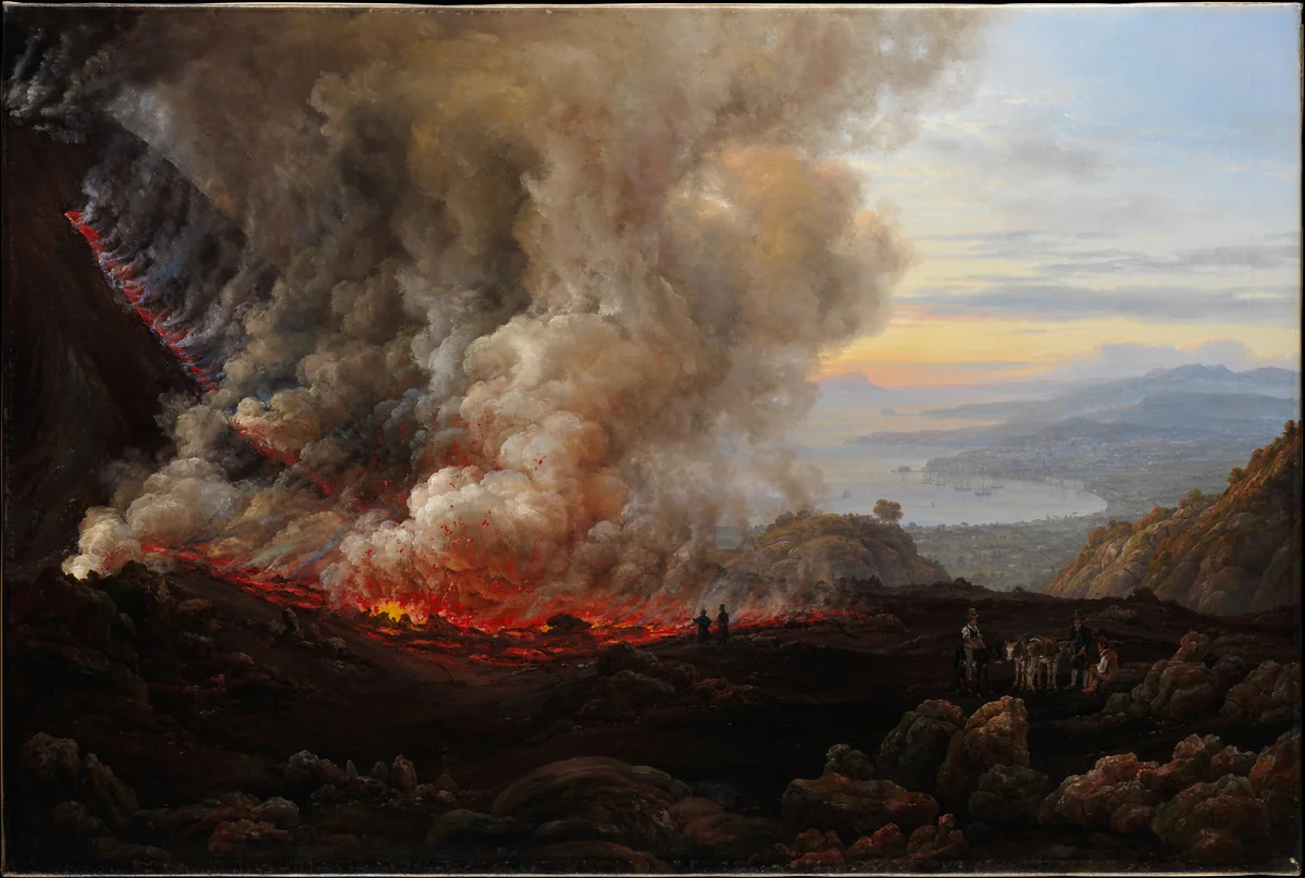 An Eruption of Vesuvius by Johan Christian Dahl, painting, 1824