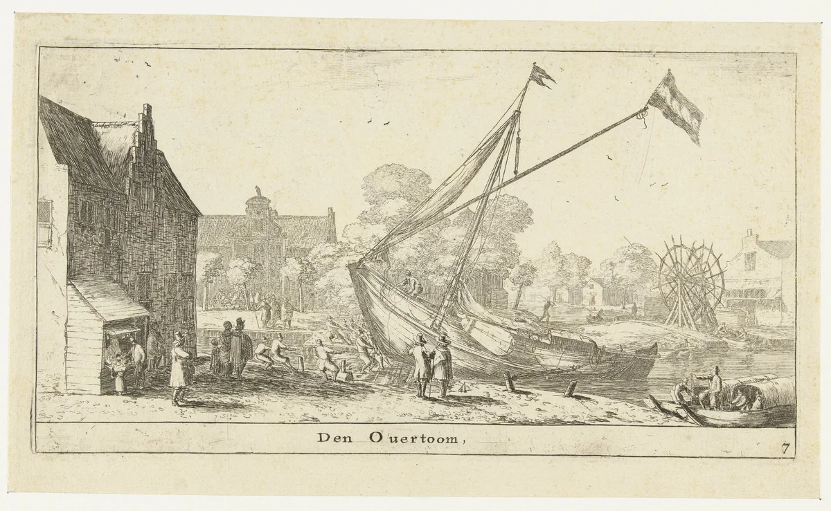 Gezicht op de Overtoom by Reinier Nooms, print, 1652-1654