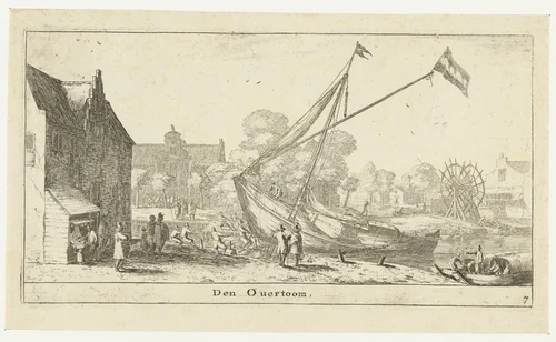 Gezicht op de Overtoom by Reinier Nooms, print, 1652-1654