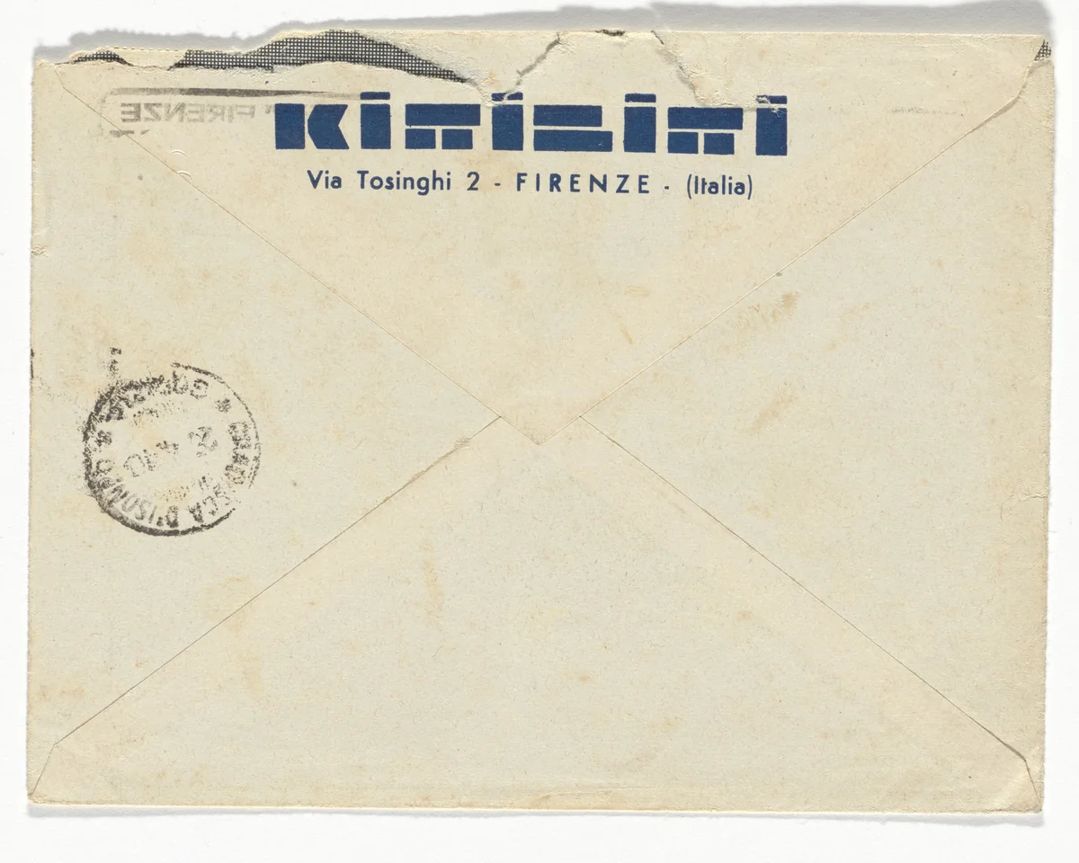 Kiribiri (Tullio Alpinolo Bracci) stationery envelope by Unidentified Designer, design, 1918
