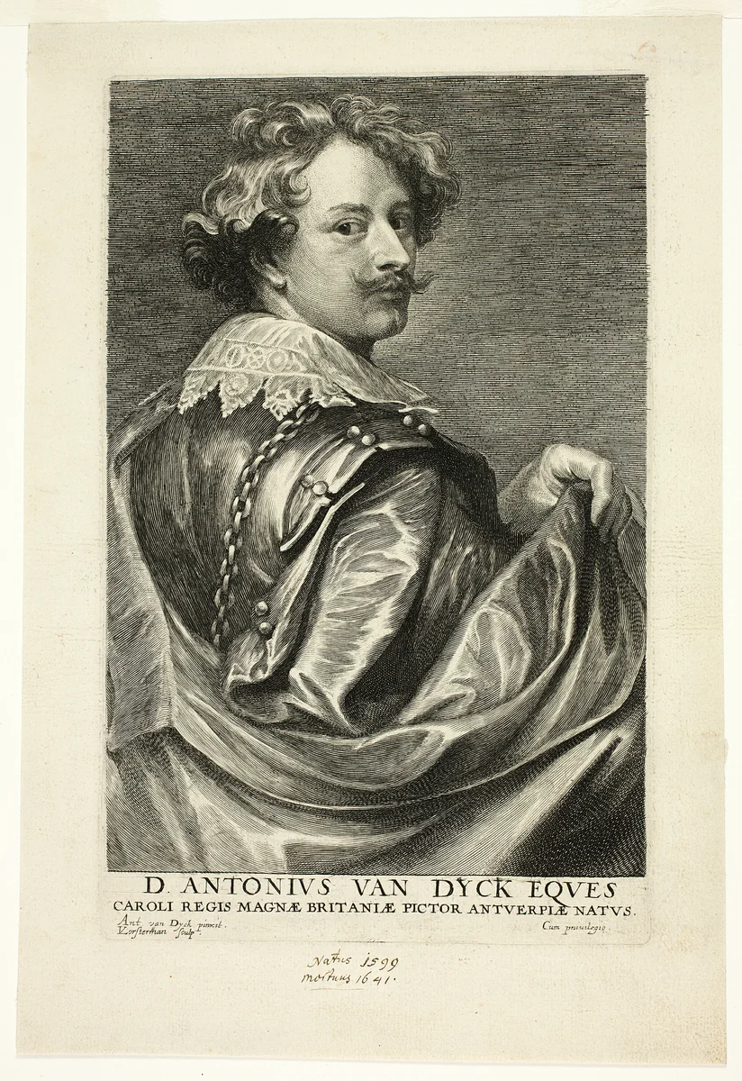Anthony van Dyck by Lucas Emil Vorsterman, print, 1630-1640