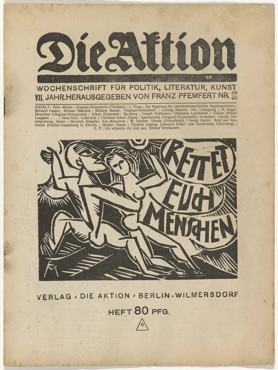 Die Aktion (vol. 2, no. 3-vol. 11, no. 11/12) by Various artists, periodical, 1912