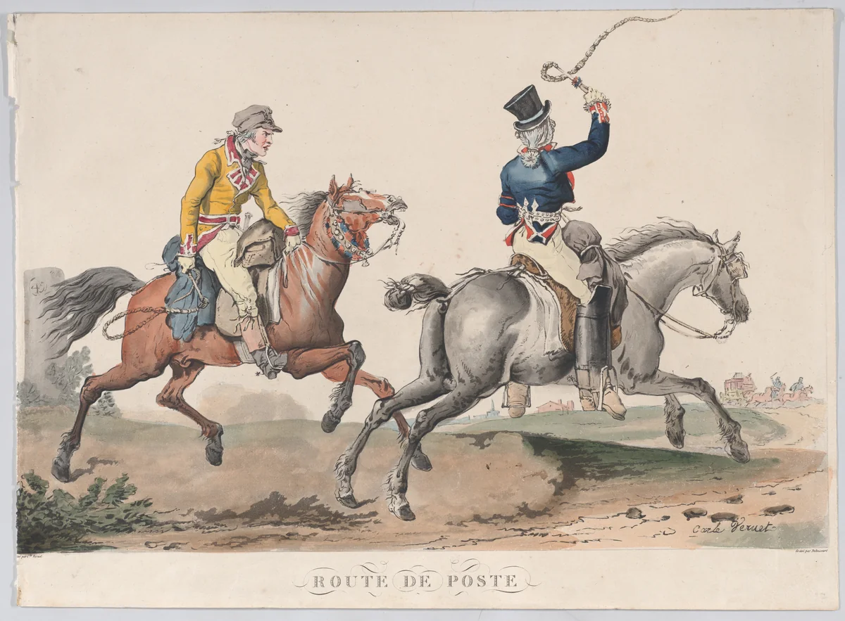 Route de Poste by Louis Philibert Debucourt, print, 1817