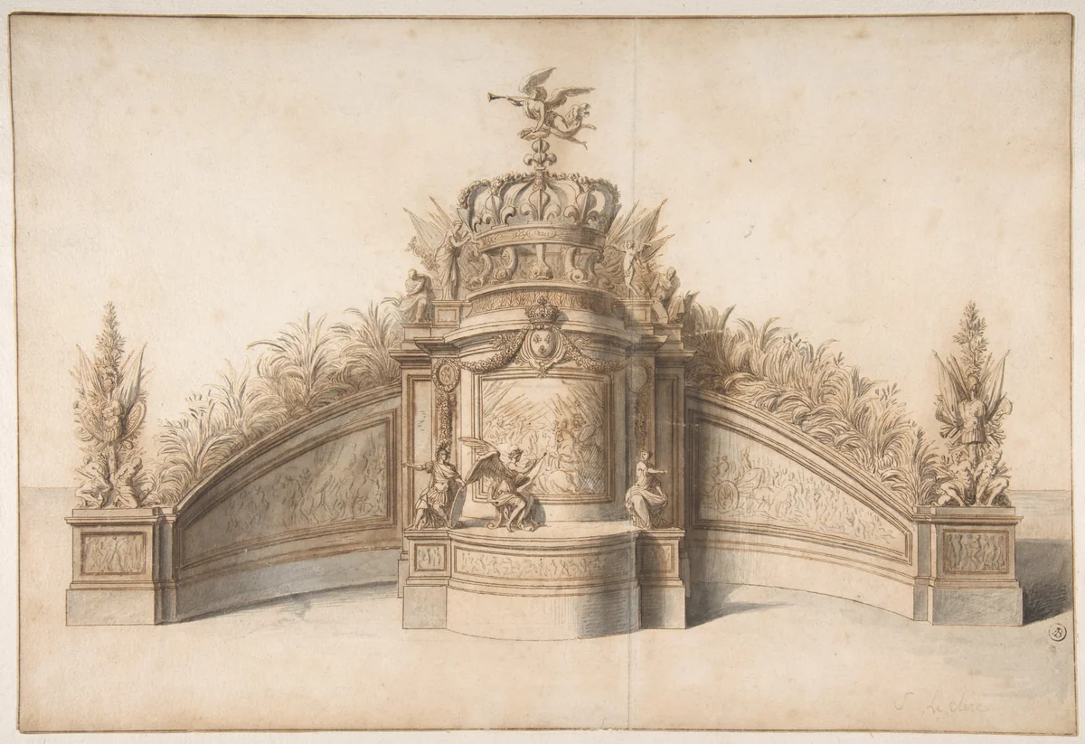 Design for Garden Architecture by Sébastien Leclerc, drawing, 1650-1714