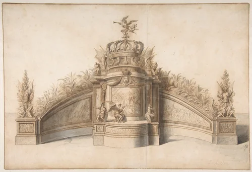 Design for Garden Architecture by Sébastien Leclerc, drawing, 1650-1714